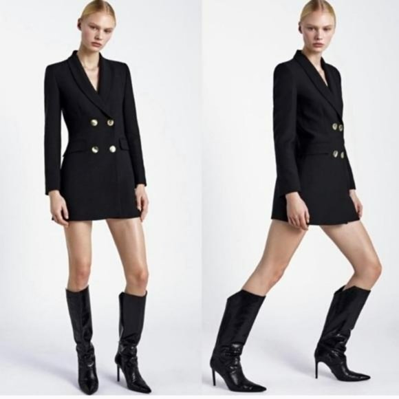 ZARA DOUBLE BREASTED LONG BLAZER L BLOGGER FAV - Picture 9 of 9